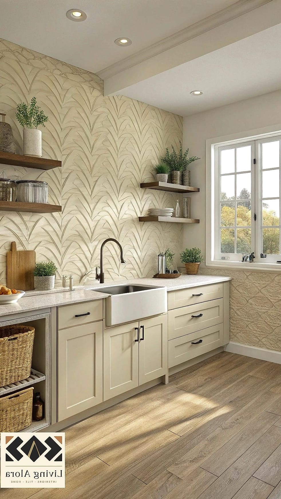 22 Modern Backsplash Ideas Perfect for Any Budget 15 Warm Beige and Cream Zellige
