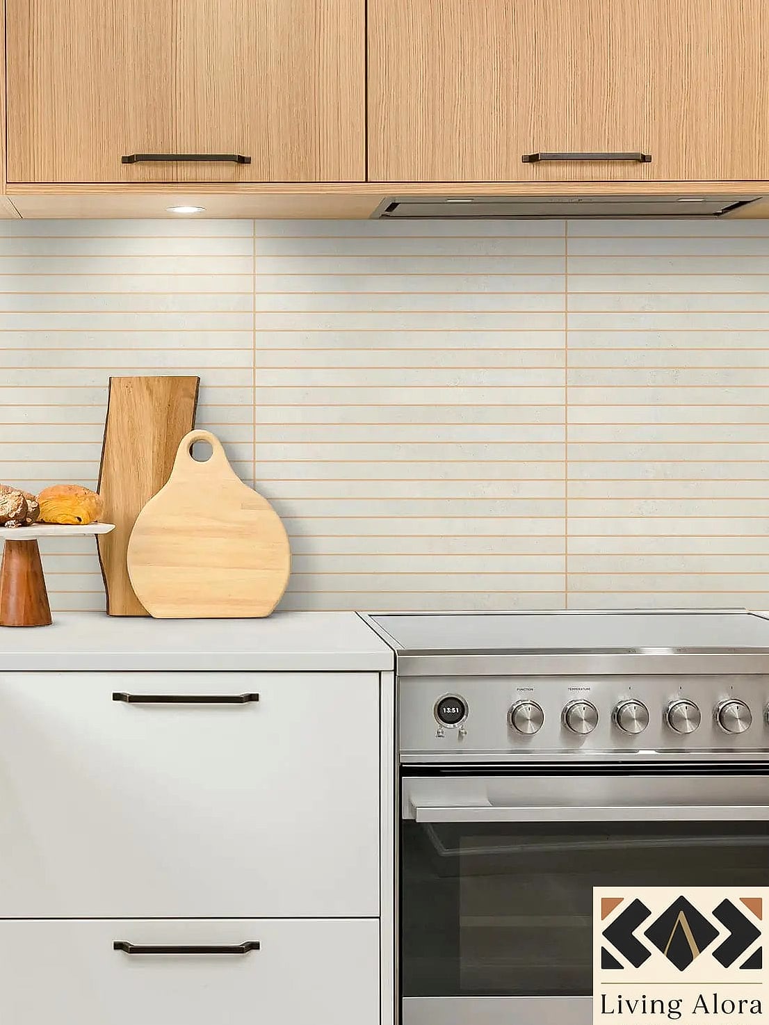 19 Modern Porcelain Backsplash Ideas That Prove This Trend Is Here to Stay 7 Warm Beige and Travertine-Look Porcelain
