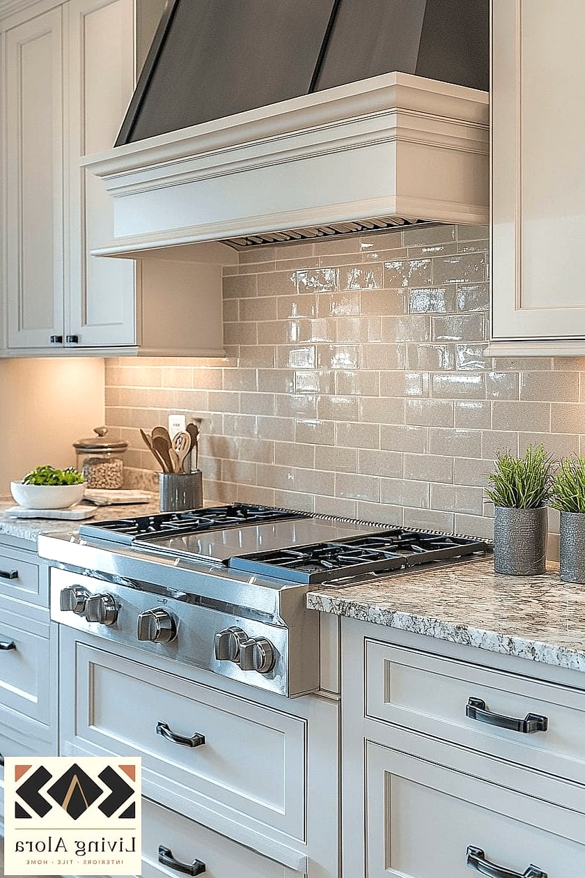 15 Neutral Backsplash Ideas We Can't Stop Pinning 13 Warm Gray Fishscale Tile