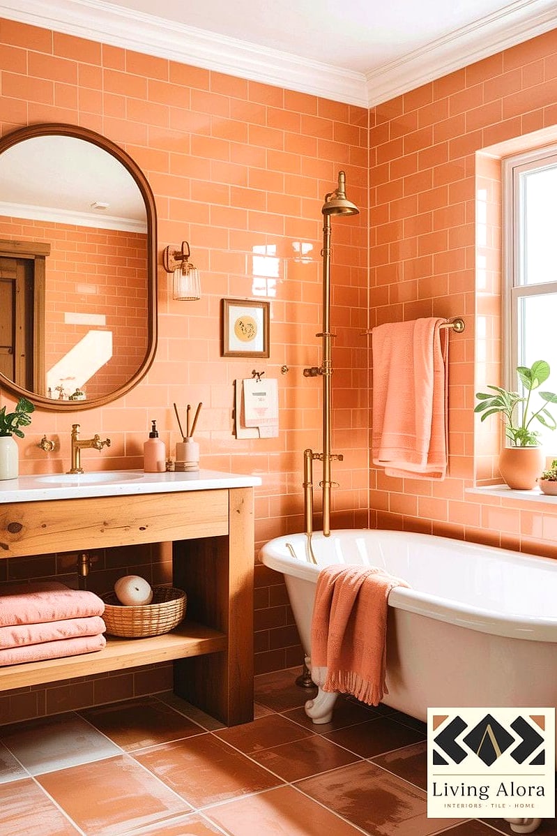 18 Colorful Subway Tile Ideas That Work in Any Size Home 19 Warm Peach for a Sunny Kitchen Backsplash