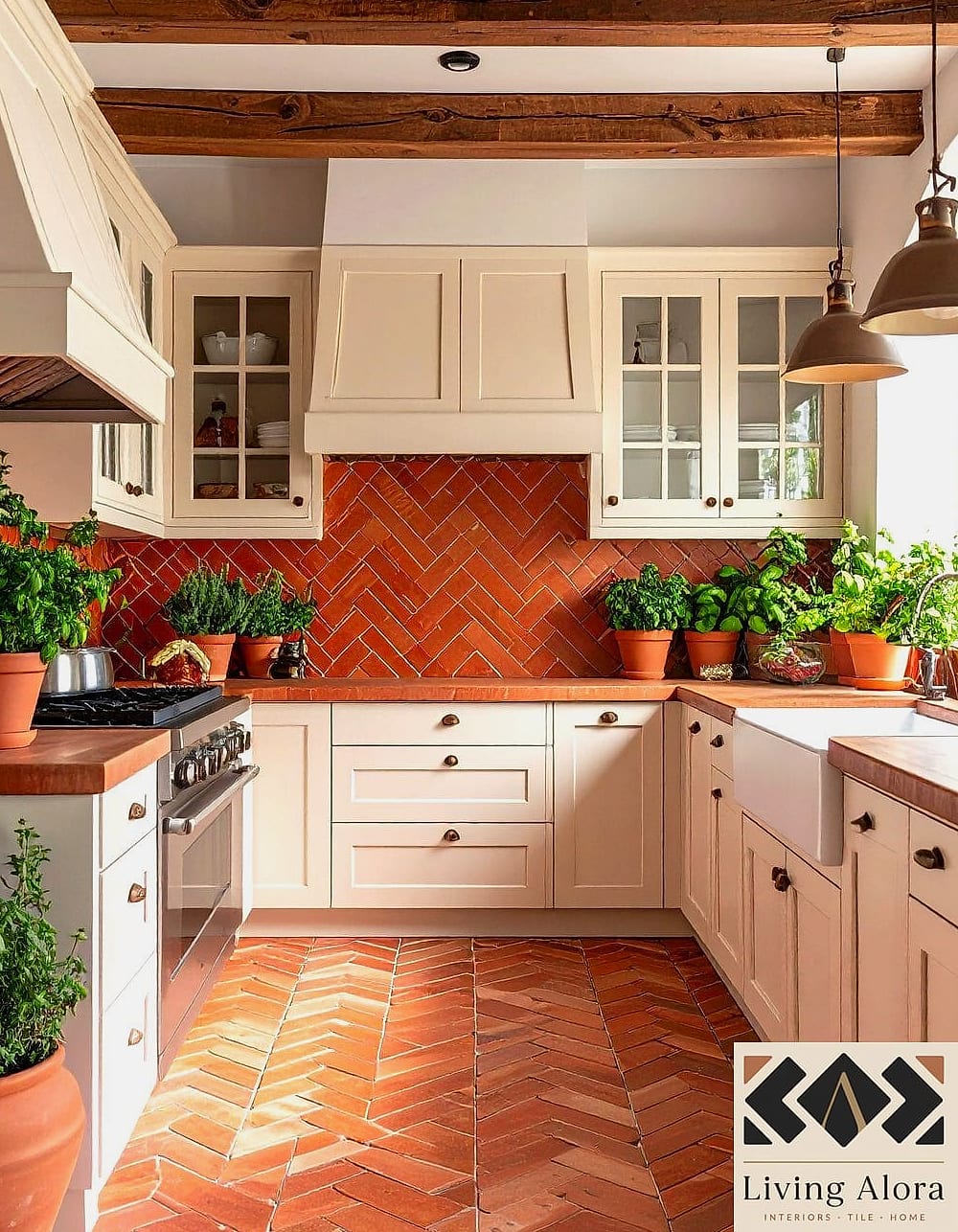 Warm Terracotta Chevron