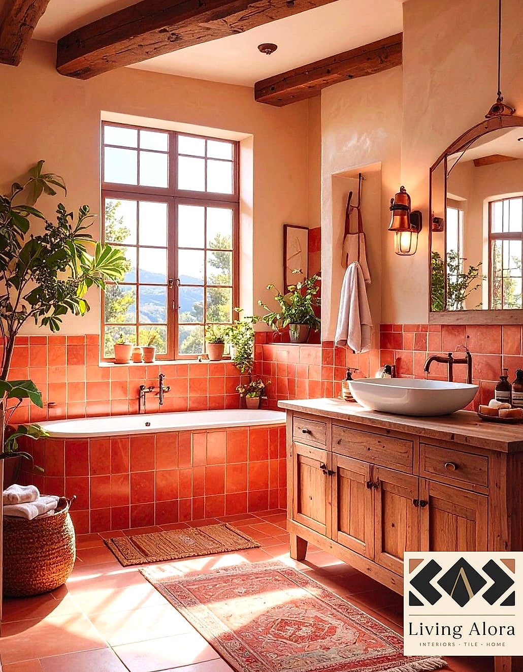 14 Backsplash for Small Bathroom Ideas Worth Bookmarking Before You Renovate 10 Warm Terracotta Tile