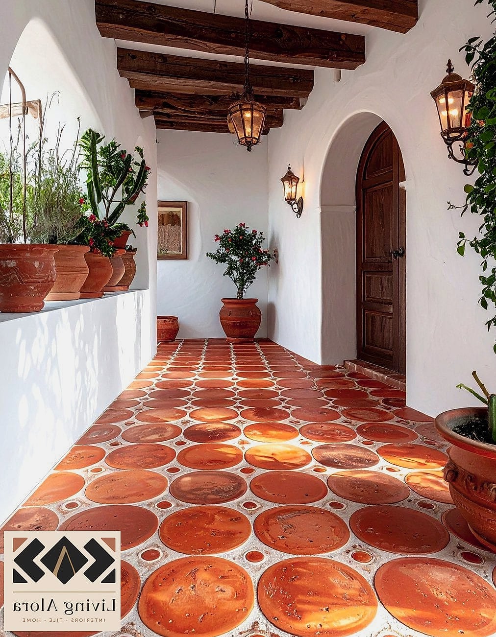 10 Penny Tile Ideas That Maximize Style and Function 3 Warm Terracotta Penny Tile for a Cozy Bathroom Floor