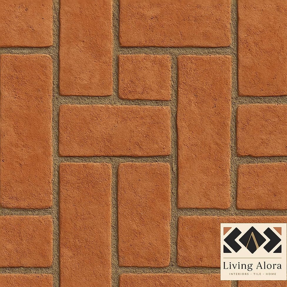 Warm Terracotta Basketweave for an Earthy Look