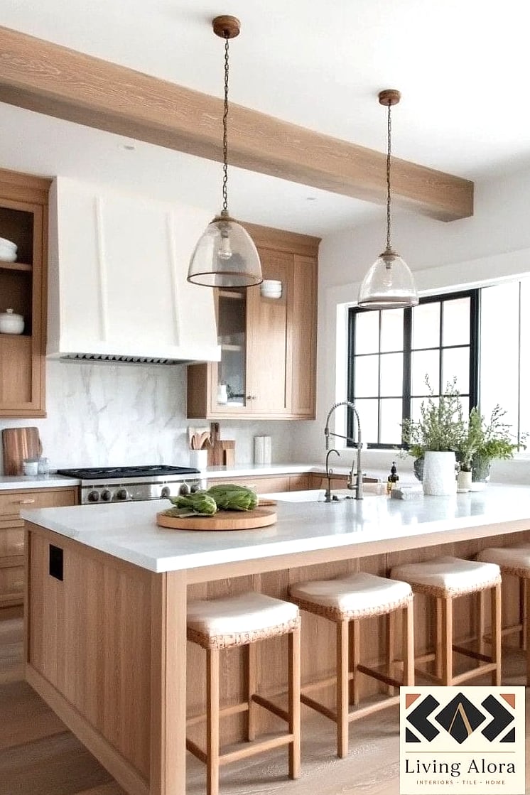 16 White Kitchen Ideas Perfect for Any Budget 5 Warm Wood Open Shelving