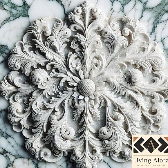 Waterjet-Cut Floral Border
