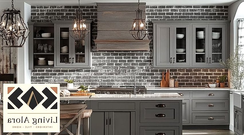 15 Gray Backsplash Ideas You Haven't Seen Before 14 Weathered Gray Brick-Look Tile