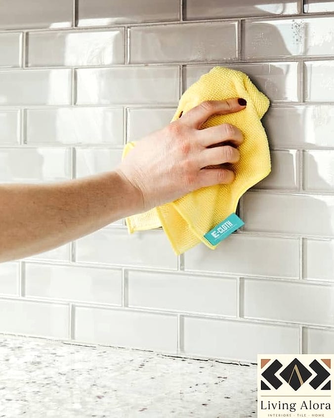 Wet Sponge Method for Stubborn Grout Residue