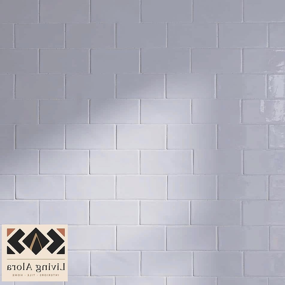 White Basketweave Mosaic Flooring