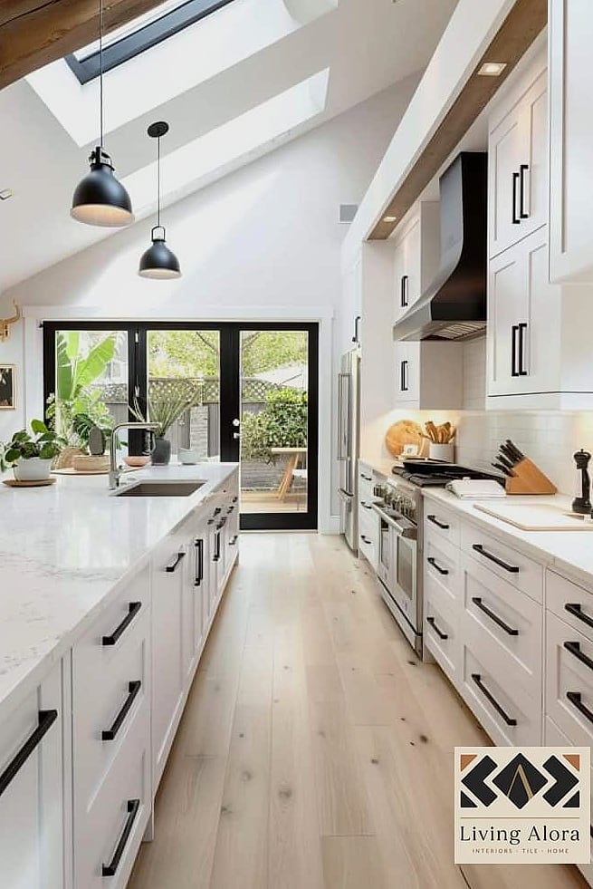 27 White Cabinets Ideas You Haven't Seen Before 21 White Cabinets with a Black Trim Detail