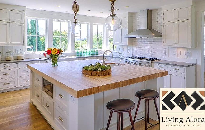 27 White Cabinets Ideas You Haven't Seen Before 23 White Cabinets with a Butcher Block Countertop