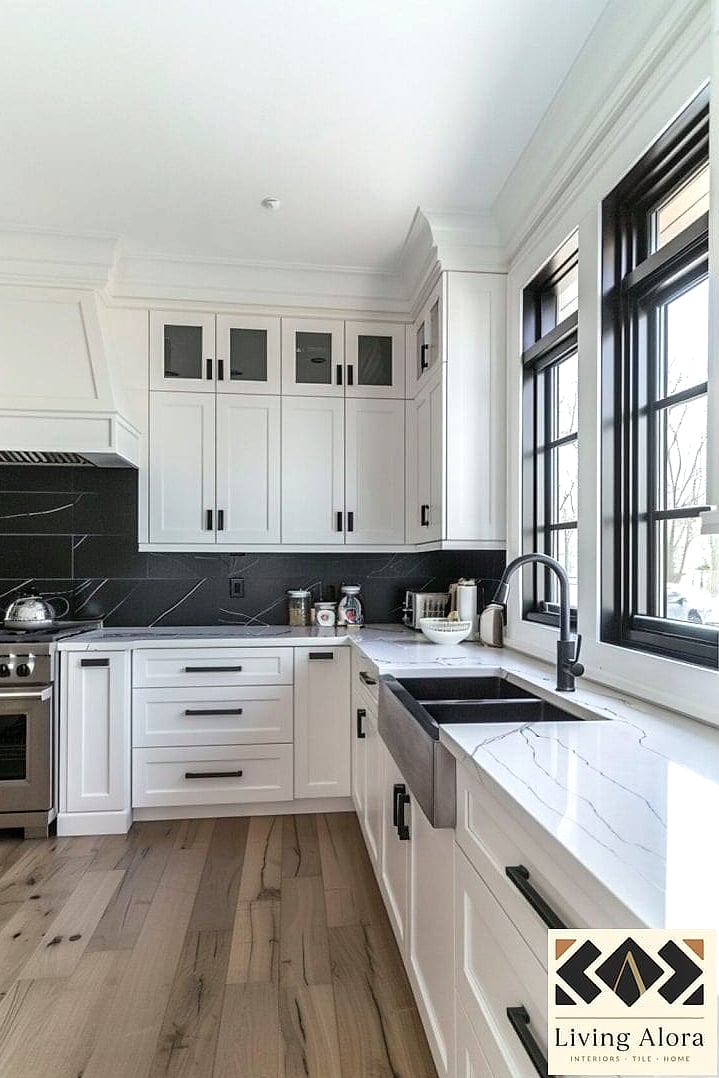 18 White Cabinets Ideas That Prove This Trend Is Here to Stay 8 White Cabinets with Black Hardware for Contrast