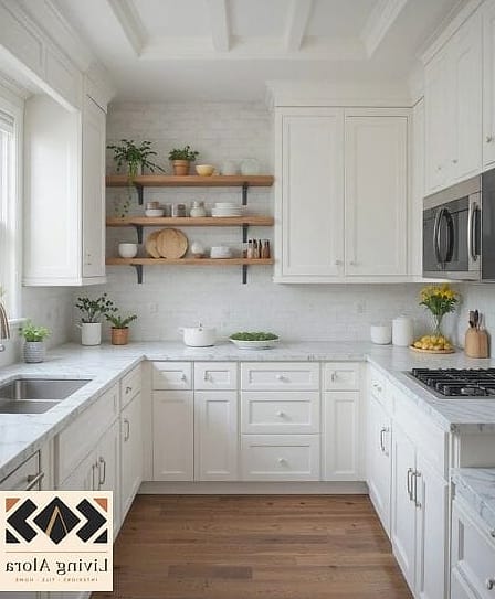 18 White Cabinets Ideas That Prove This Trend Is Here to Stay 11 White Cabinets with Open Shelving Accents