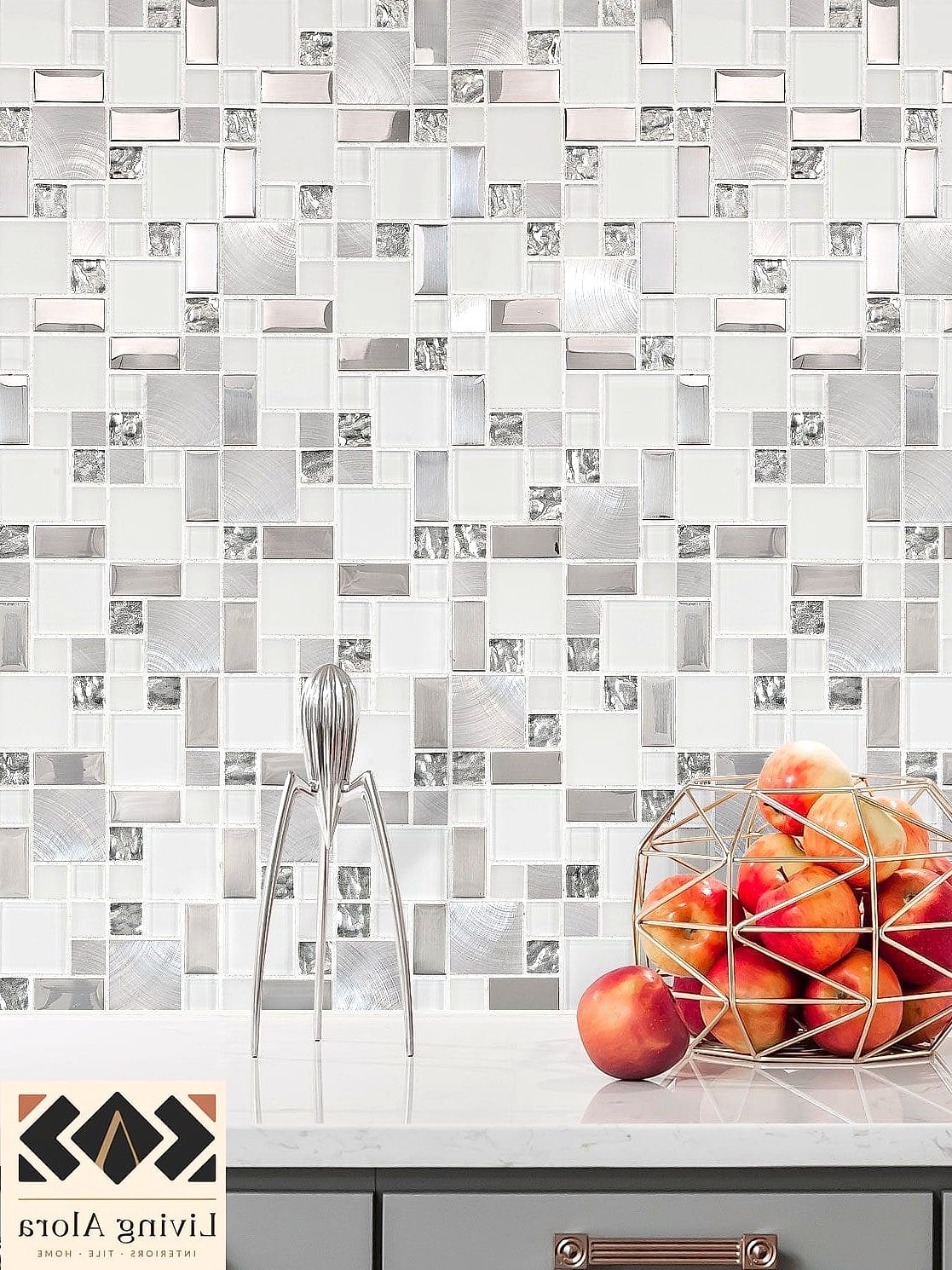 White Glass Mosaic Tile Sheets