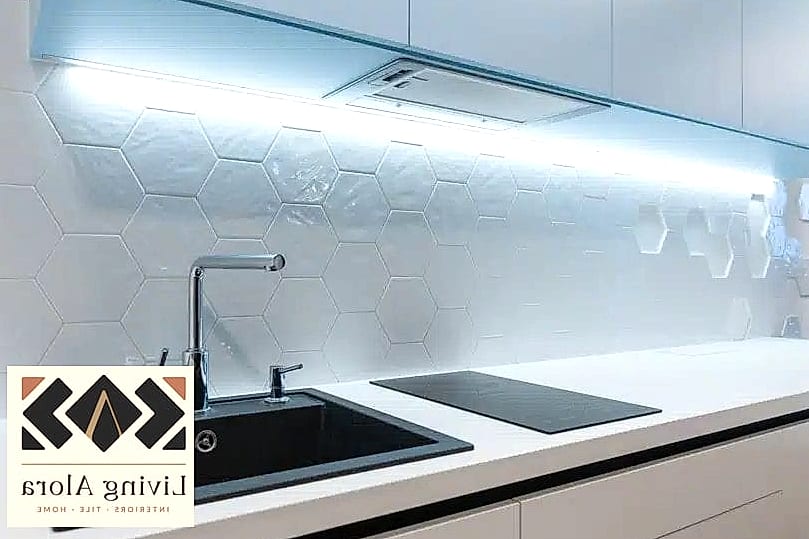 30 Modern White Backsplash Ideas You'll Want to Save Right Now 7 White Hexagon Mosaic