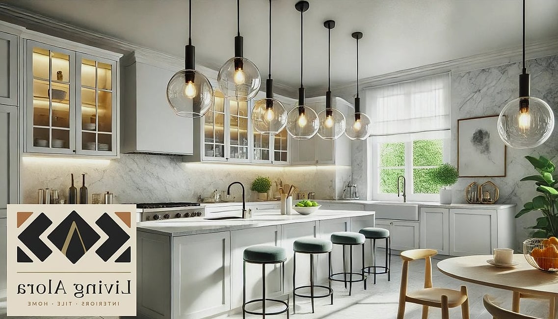 White Kitchen with Layered Lighting