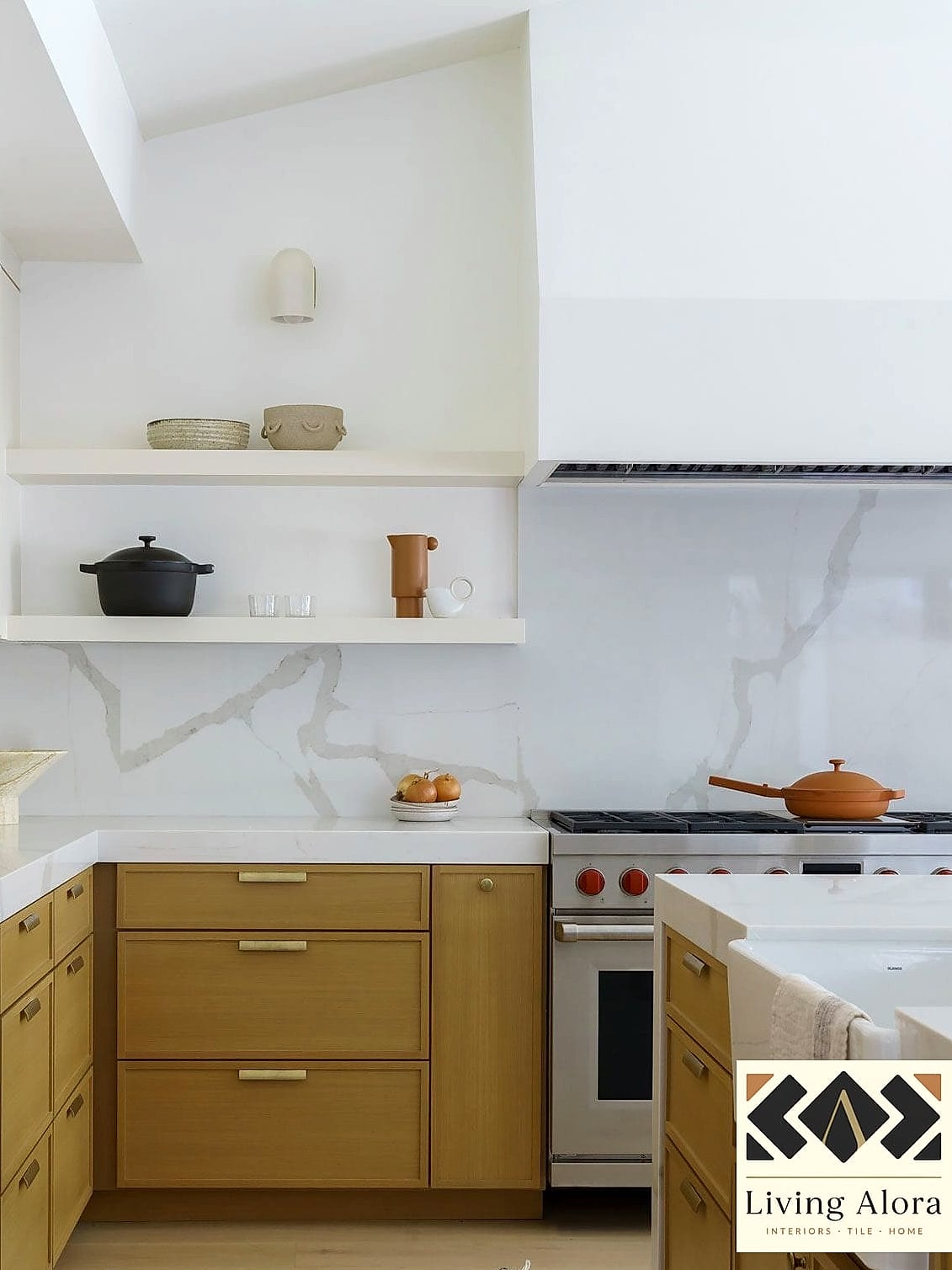 30 White Quartz Backsplash Ideas for Every Home Style and Budget 17 White Quartz Behind Open Shelving