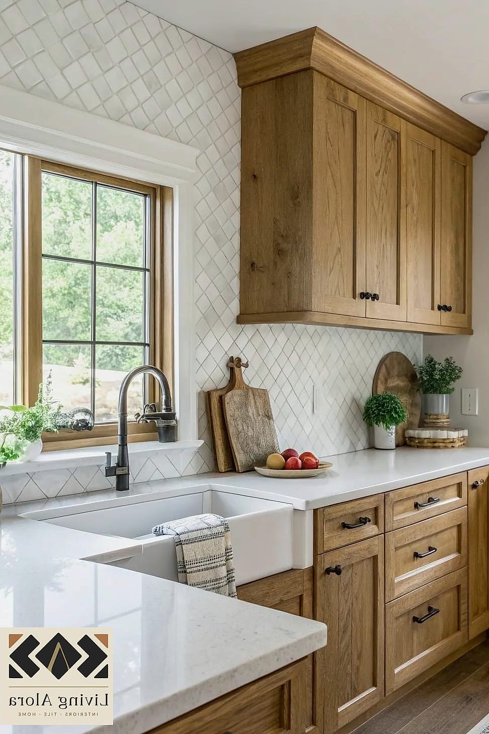 30 White Quartz Backsplash Ideas for Every Home Style and Budget 25 White Quartz with a Warm Wood Hood