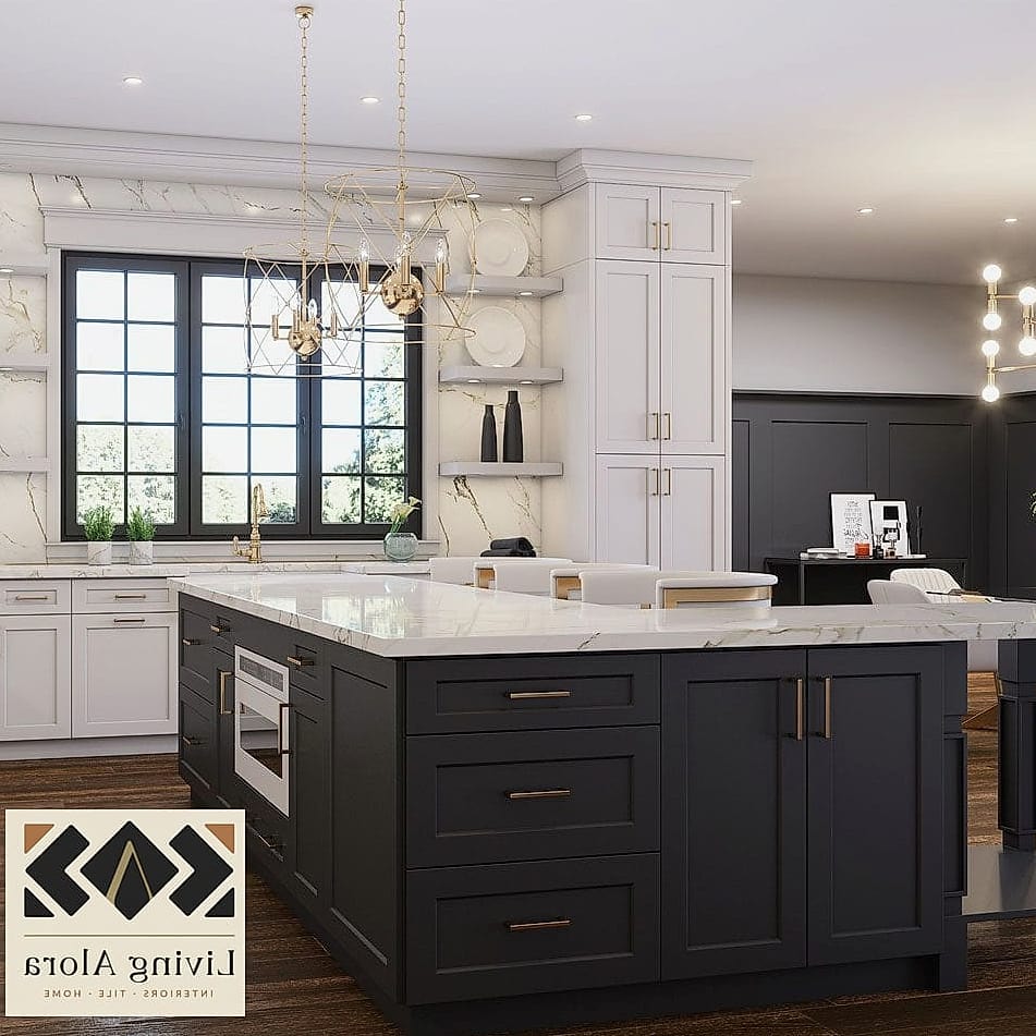 27 White Cabinets Ideas You Haven't Seen Before 2 White Shaker Cabinets with Black Steel Hardware