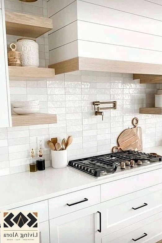 23 White Tile Ideas Perfect for Any Budget 19 White Square Tile in a Stacked Layout