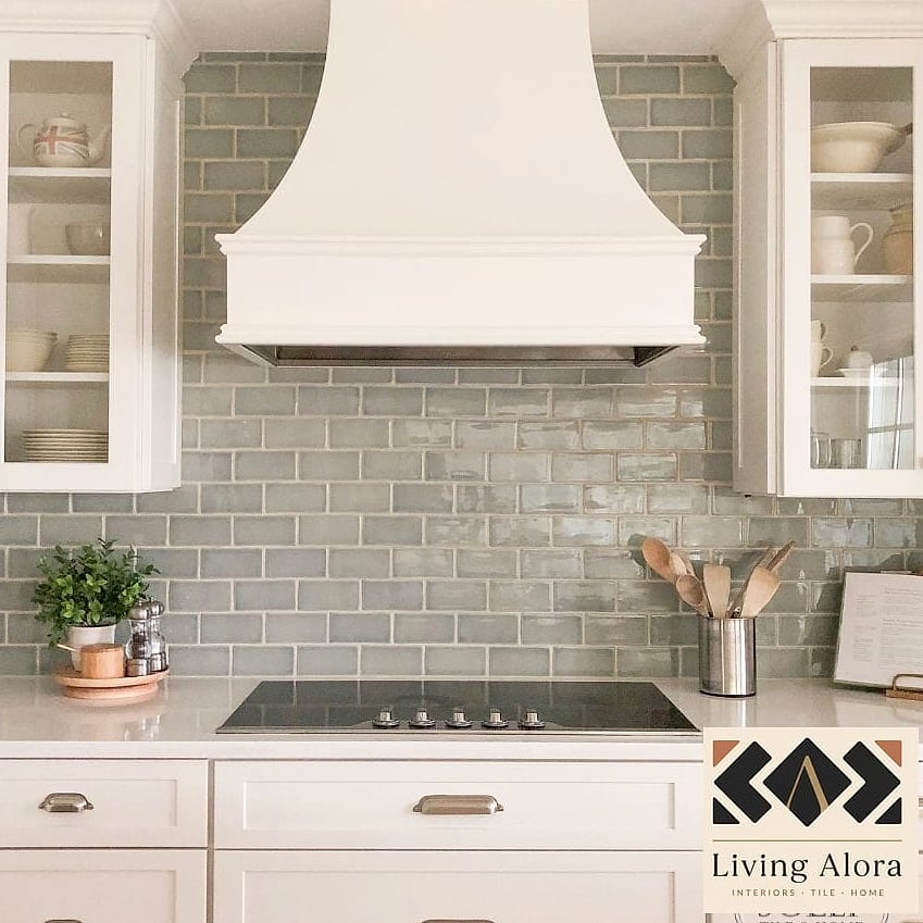 White Subway Tile with Dark Grout