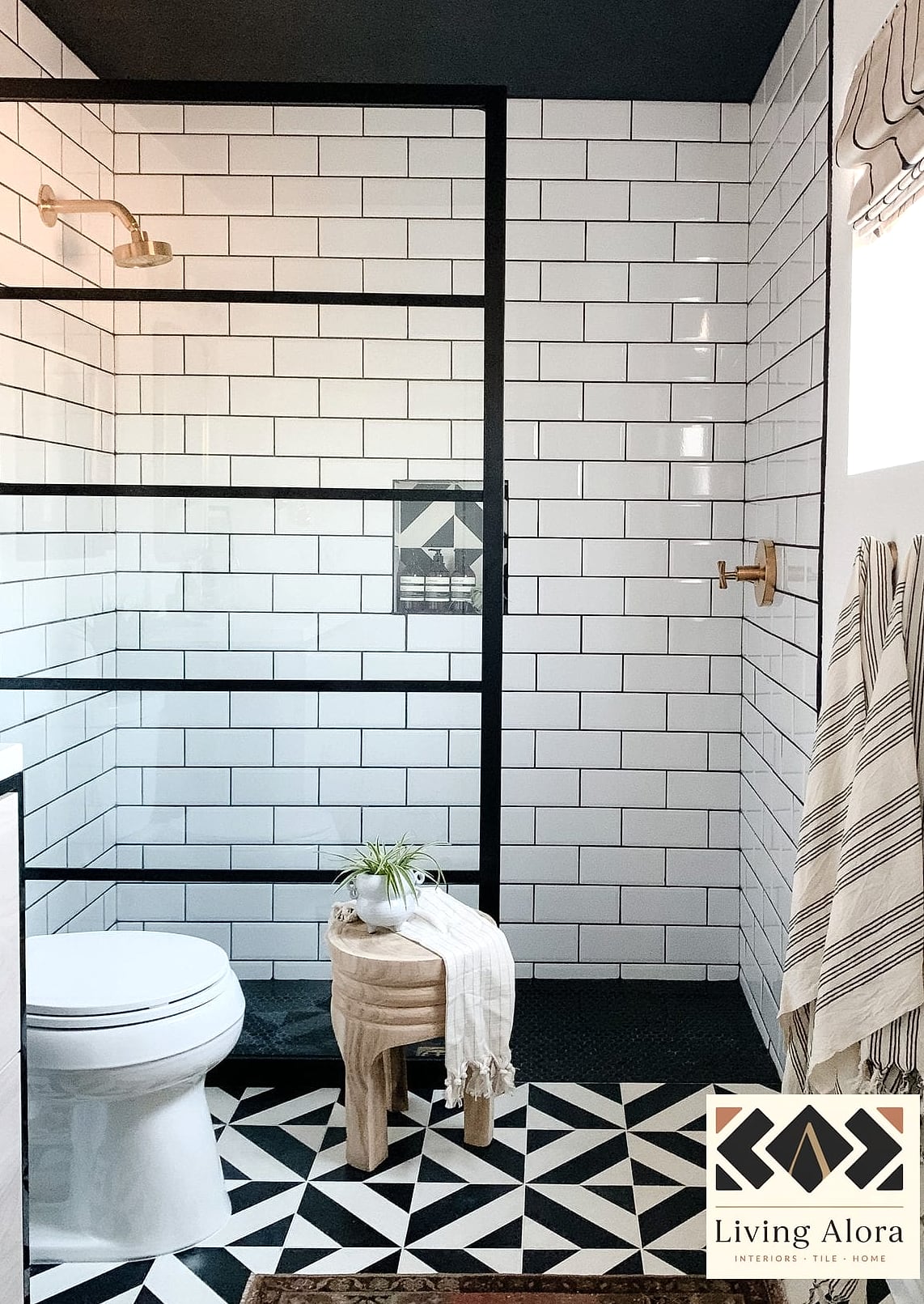 White Subway Tile with Black Grout