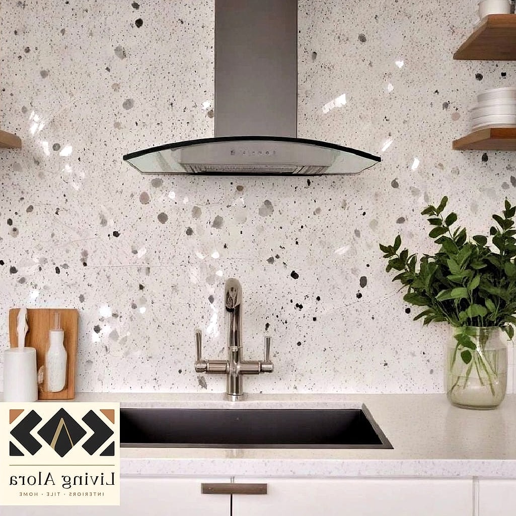 White Terrazzo Backsplash