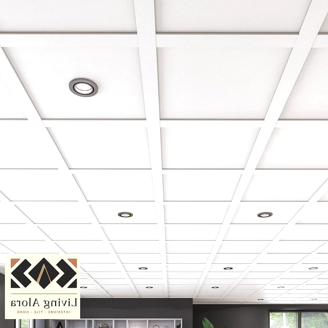 White Tile Extended to the Ceiling
