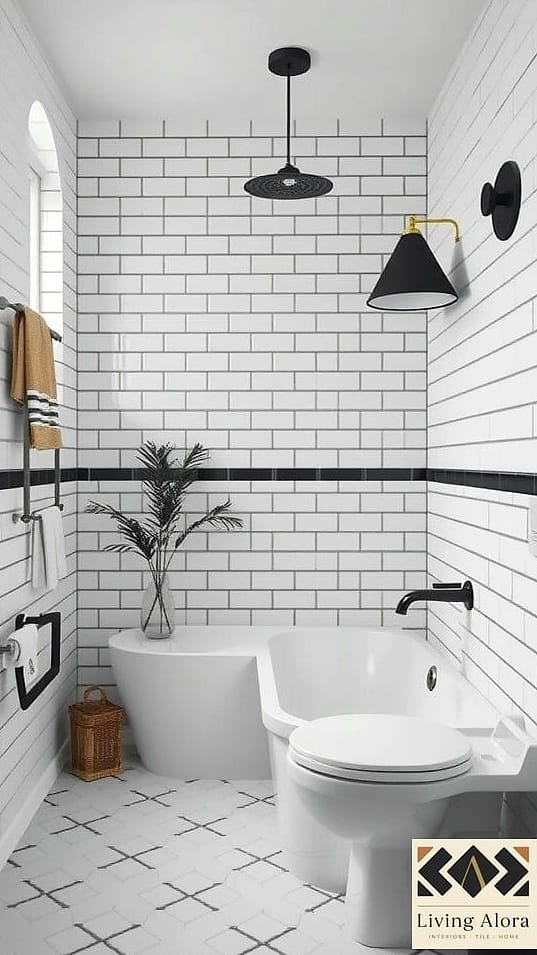 23 White Tile Ideas Perfect for Any Budget 9 White Tile with Black Grout