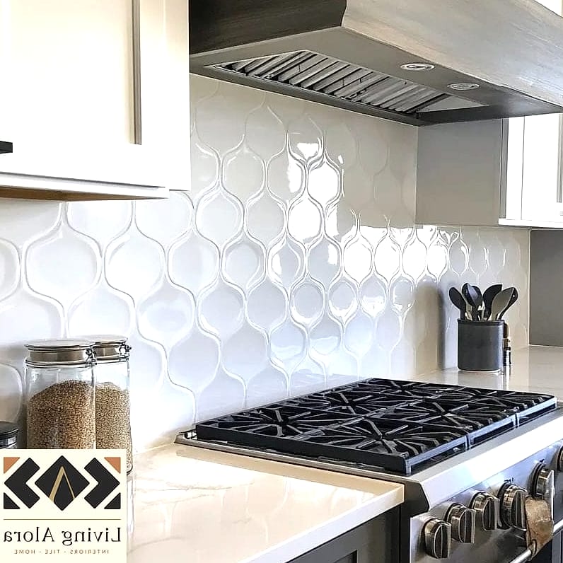 30 Modern White Backsplash Ideas You'll Want to Save Right Now 25 White Tile with Open Shelving