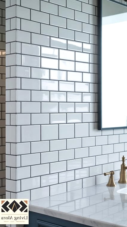 27 Backsplash for White Bathroom Ideas Trending on Pinterest This Year 19 White Tile Behind a Floating Vanity