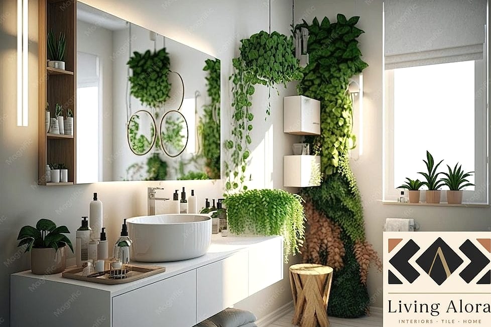 27 Backsplash for White Bathroom Ideas Trending on Pinterest This Year 25 White Tile with Greenery