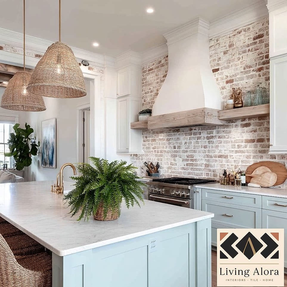 25 Backsplash for White Quartz Countertops Ideas From Homes We Absolutely Love 19 Whitewashed Brick Backsplash