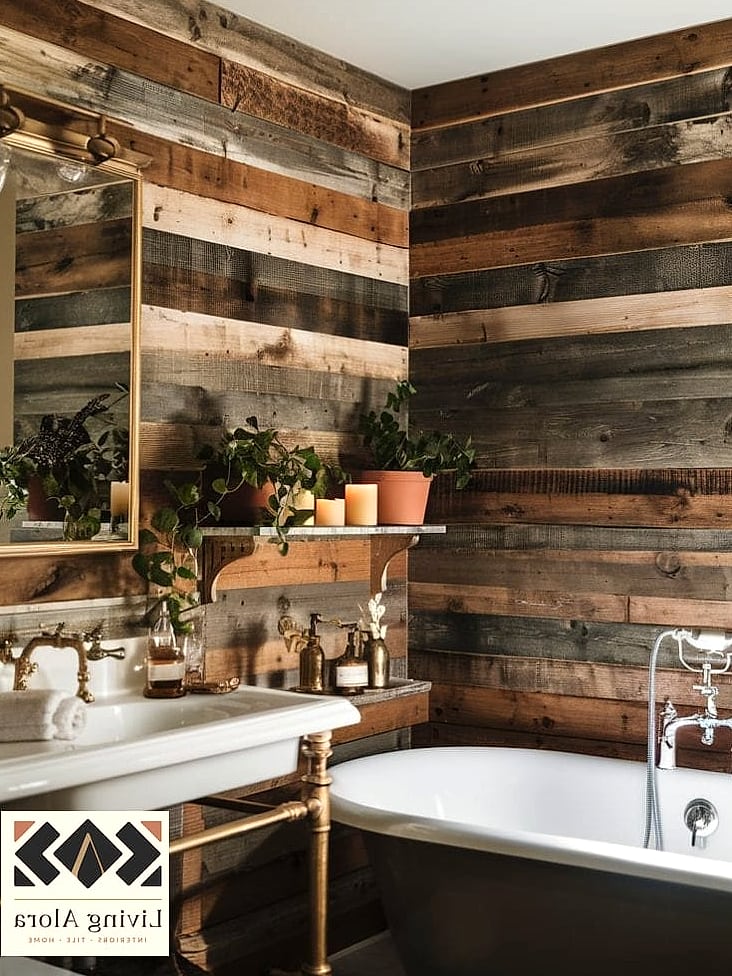 14 Backsplash for Small Bathroom Ideas Worth Bookmarking Before You Renovate 15 Wood-Look Tile for Warmth