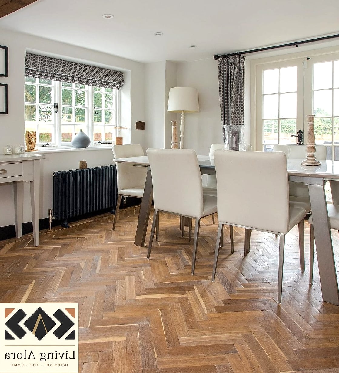 30 Herringbone Tile Ideas That Maximize Style and Function 3 Wood-Look Herringbone Flooring