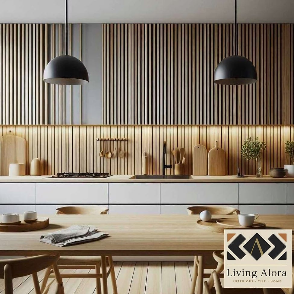 Wood Slat Paneling for Warmth and Texture