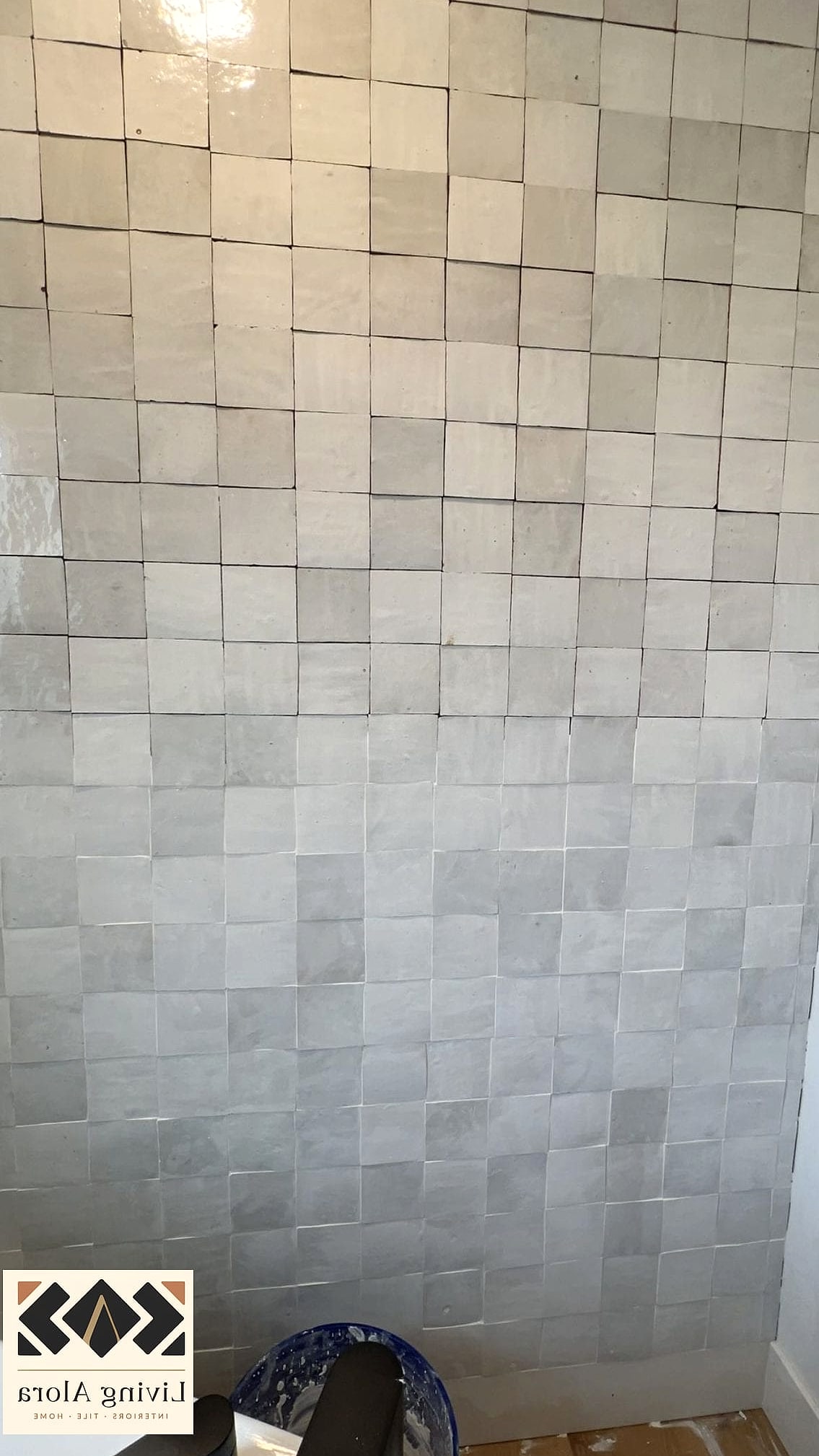 A Zellige Accent Wall Behind Open Shelving