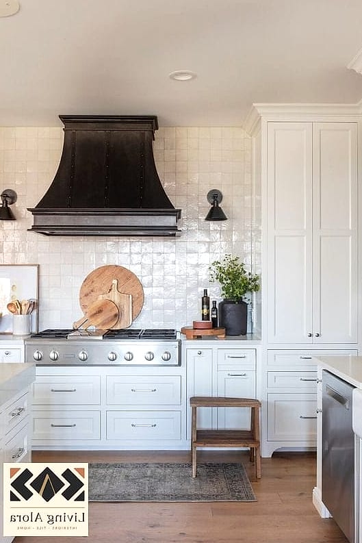 23 Backsplash Ideas for White Cabinets Ideas That Will Transform Your Space 4 Zellige Tile in Soft Blue