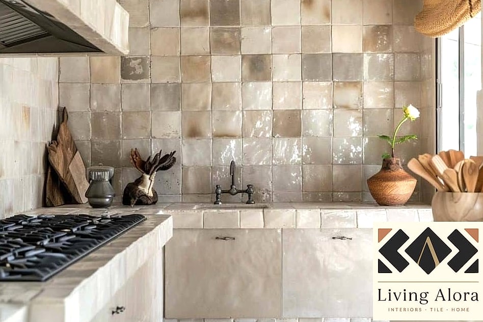 20 Modern Backsplash Ideas That Maximize Style and Function 3 Zellige Tile for Handmade Texture