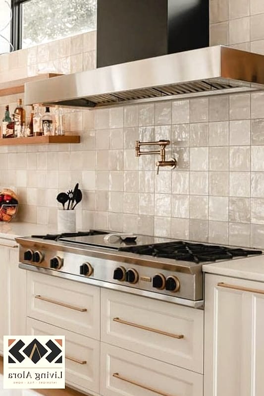 23 Kitchen Backsplash Ideas That Maximize Style and Function 3 Zellige Tile for Handmade Texture