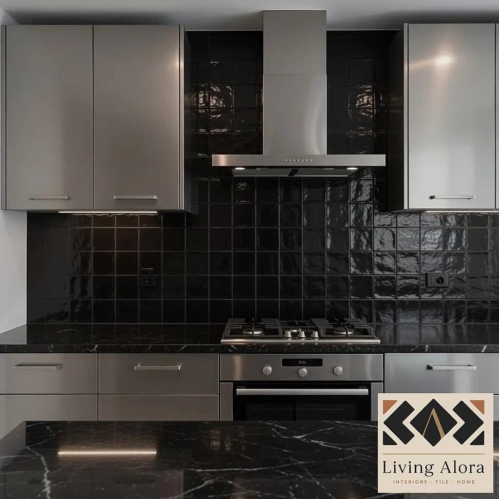 15 Backsplash for Dark Cabinets Ideas Worth Stealing From Interior Designers 3 Zellige Tile for Handmade Texture